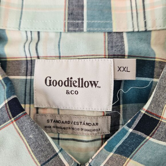 Goodfellow & Co Mens Standard Fit Plaid Short Sleeve Shirt Size XXL Casual - Picture 9 of 11